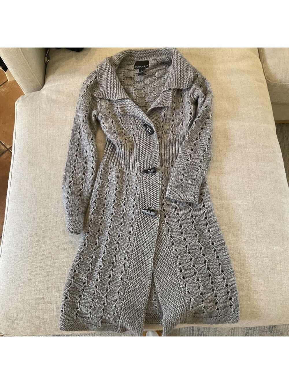 Cynthia Rowley Grey Knit Toggle Button Up Cardigan Sweater S